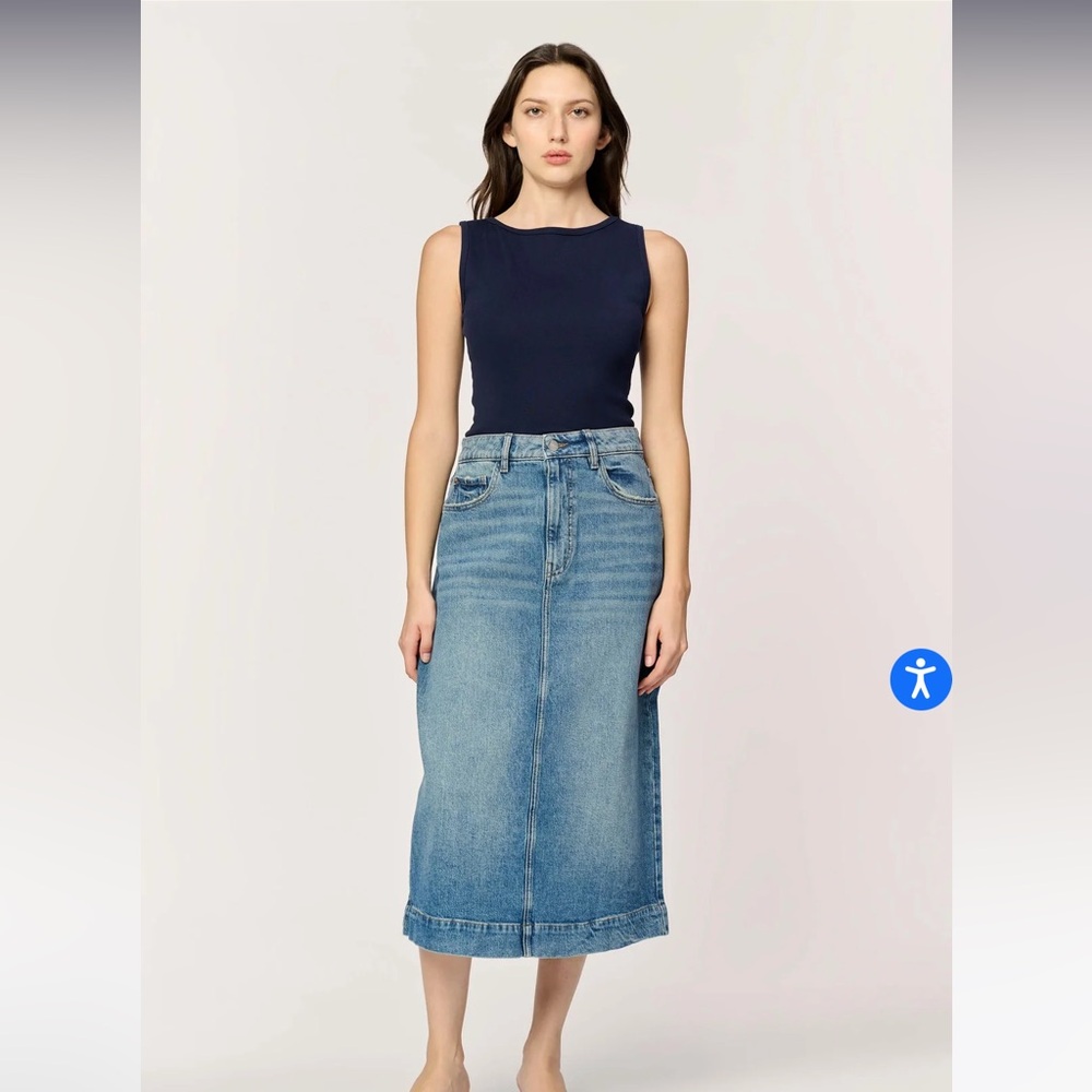 Denim Midi Skirt